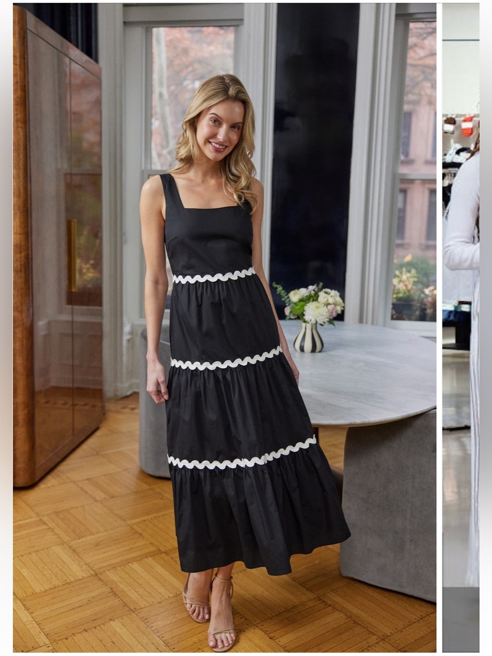 CeCe Rickrack Trim Cotton Maxi Sundress